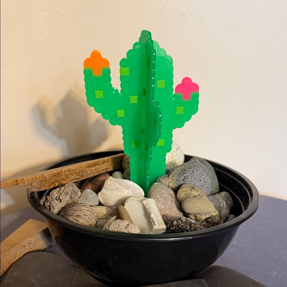 Colorful Pixelated Cactus Decor